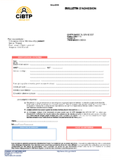 Bulletin d'adhésion à la caisse CIBTP du Grand Est