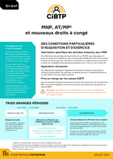 En bref | MNP, AT/MP et nouveaux droits à congé