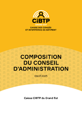 Composition du conseil d'administration de la caisse CIBTP du Grand Est
