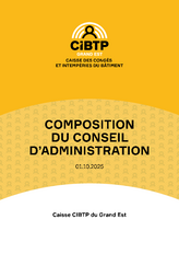 Composition du conseil d'administration de la caisse CIBTP du Grand Est